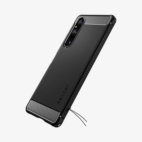ACS02841 - Sony Xperia 1 III Case Rugged Armor in matte black showing the back
